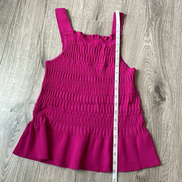 Banana Republic Like New Smocked Fuchsia Tank with a little flare . - Picture 5 of 6